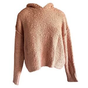 American Eagle Sweater Womens Small Fuzzy Cozy Oversized Pink Hoodie